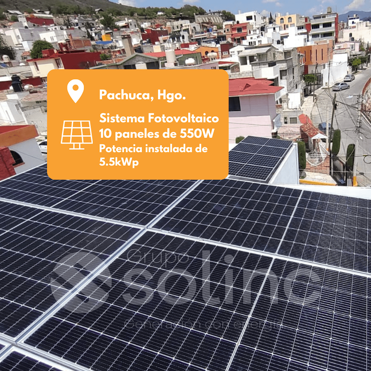 Proyecto Pachuca Hidalgo Sistema fotovoltaico Paneles Solares Residencial